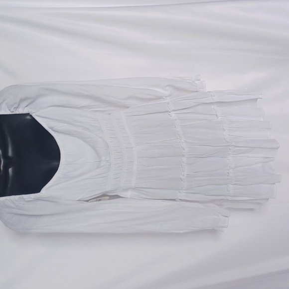 NWT Altar'd State Cotton Ruffled Tiered Mini Dress Size M White Boho Milkmaid - Picture 4 of 8